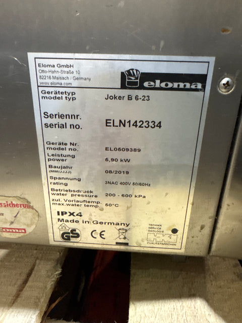 Sähköinen yhdistelmäuuni Eloma Joker B 6x 2/3 GN, 2019vm