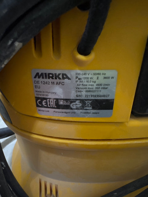 Mirka varsihiomakone+imuri+tarvikkeita