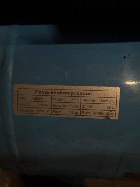 Paineilma kompura valovirta